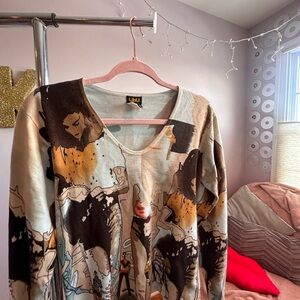 UbU Graphic V-Neck Sweater